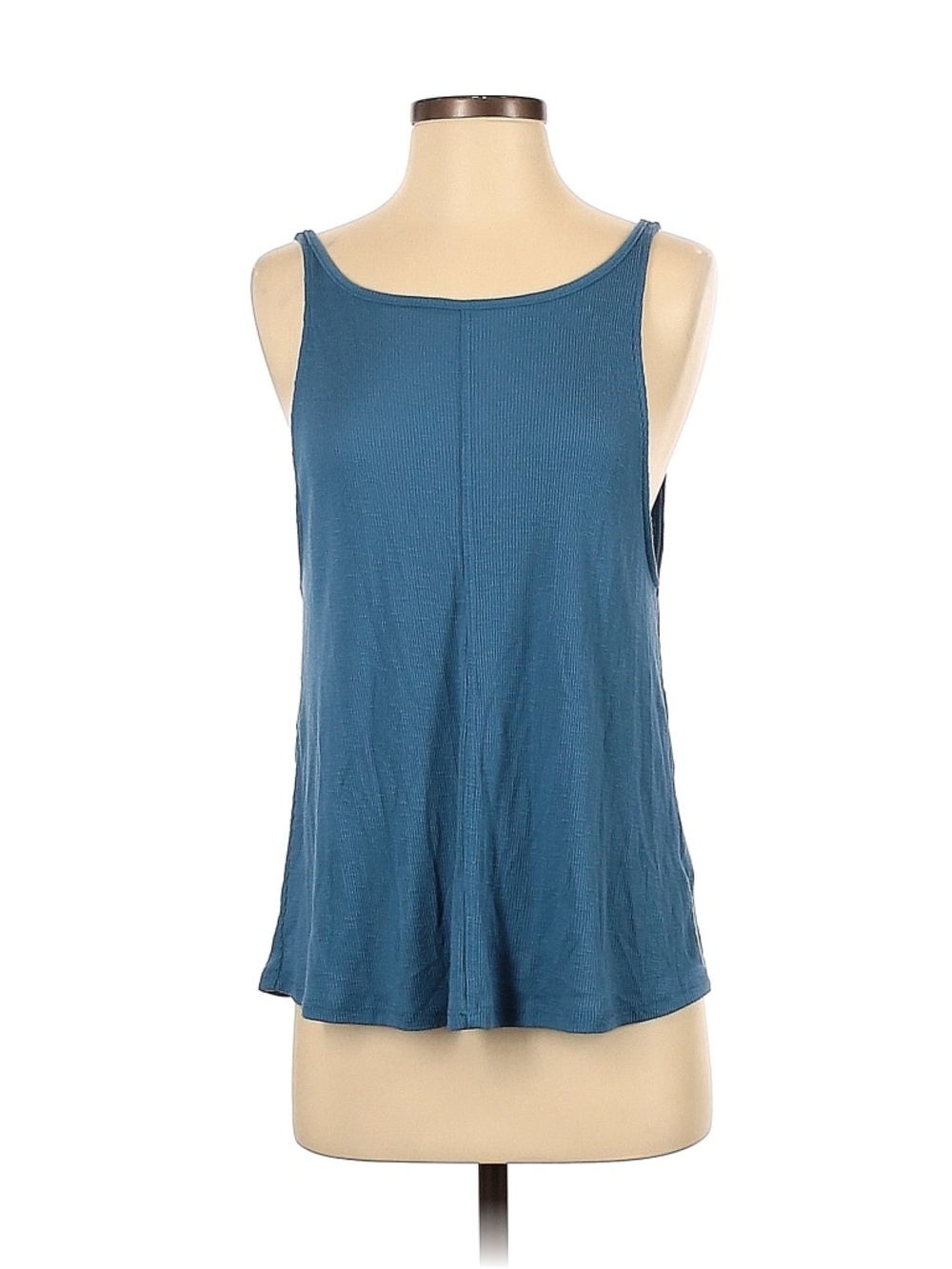 Free People Slate Blue Ribbed Scoop Tank